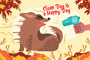 Dog Grooming - Vector Illustration