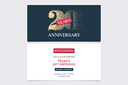 20th anniversary invitation vector