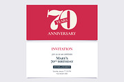 70th anniversary invitation vector