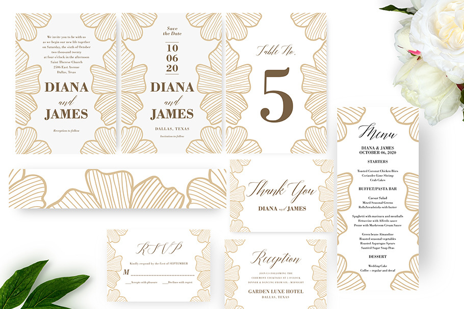 Botanical Wedding Invitation Set
