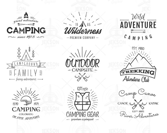 Outdoor Adventure Badges, Camp Logos in Logo Templates - product preview 4