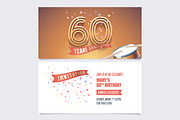 60th anniversary party invite vector