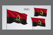 Angola waving flags vector