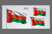 Oman waving flags vector