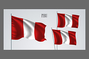 Peru waving flags vector