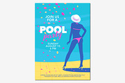 Pool party background vector