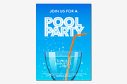 Pool party poster in vector