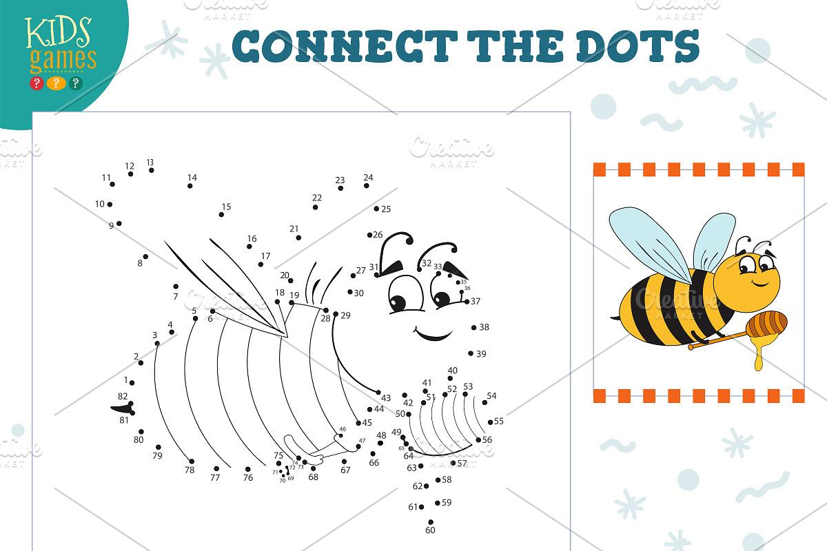 Connect the dots kids game vector in Illustrations - product preview 8