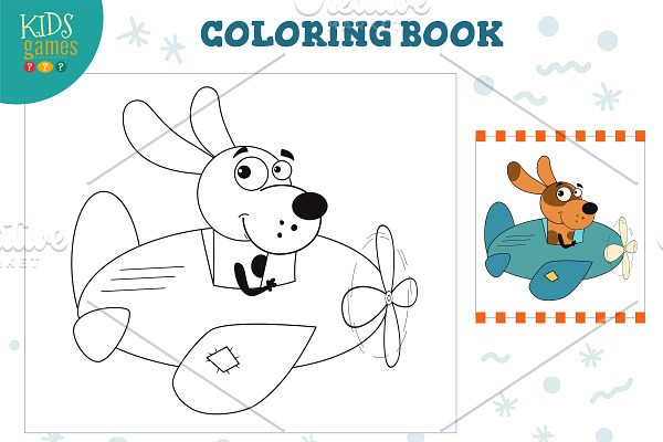 Coloring book, blank page vector