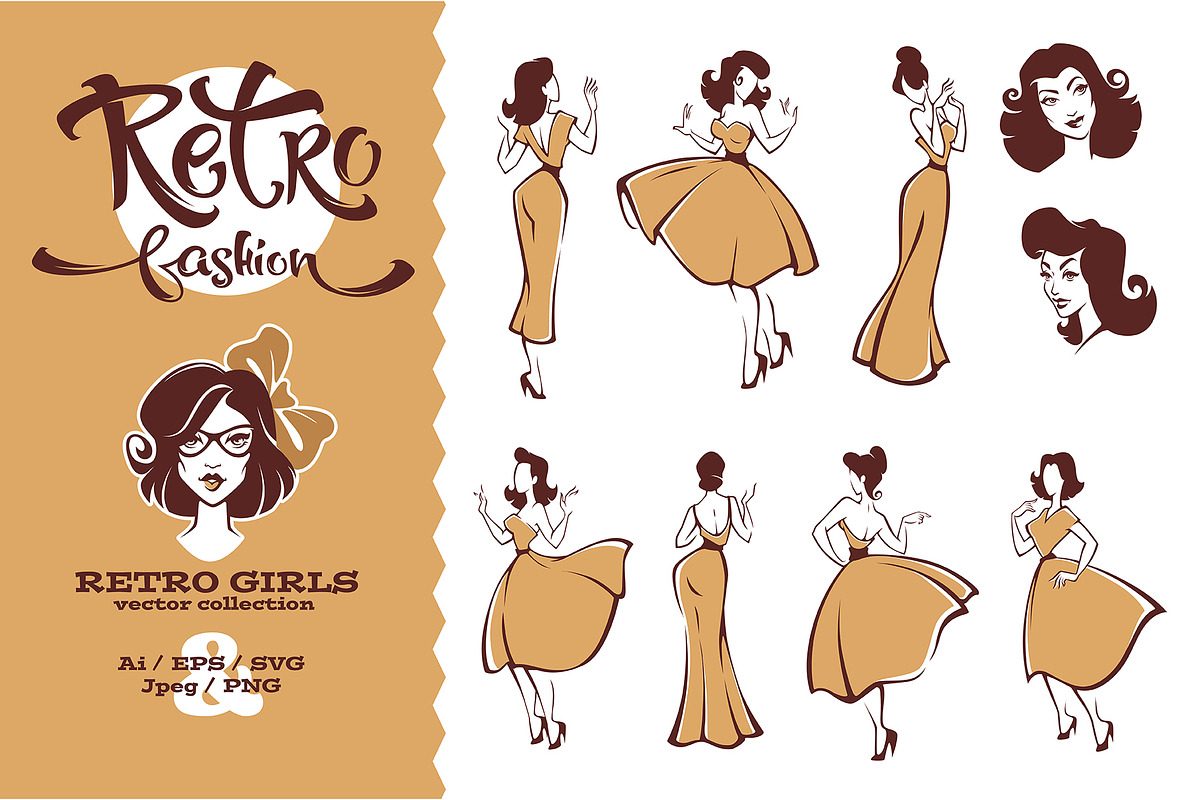Retro Fashion in Illustrations - product preview 8