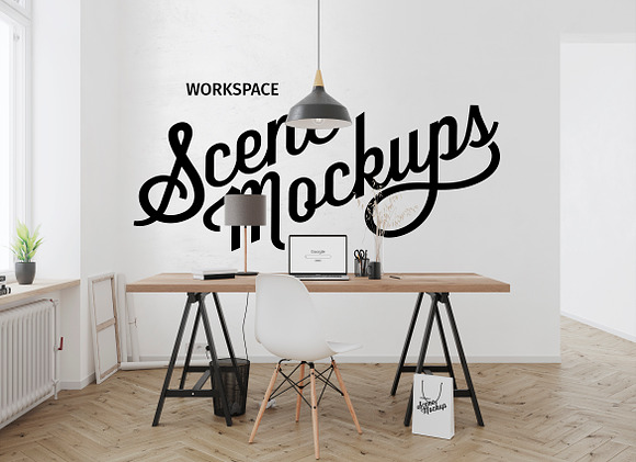 Workspace interior scene desk in Scene Creator Mockups - product preview 3