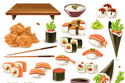 Set of japanese food