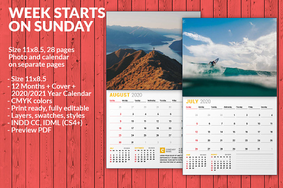 Wall Calendar 2020 (WC027-20) in Stationery Templates - product preview 2