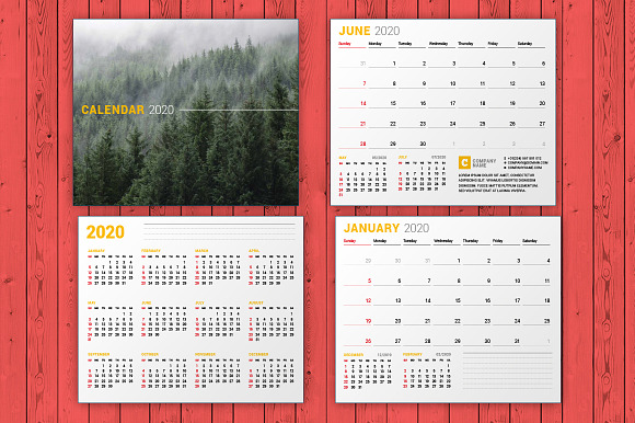 Wall Calendar 2020 (WC027-20) in Stationery Templates - product preview 4