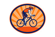 Triathlon athlete riding cycling bik