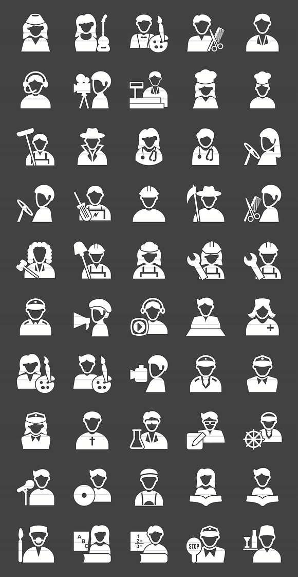 50 Professionals Glyph Inverted in Graphics - product preview 1