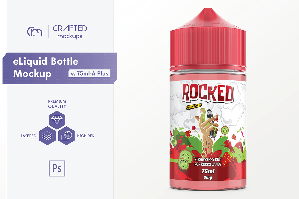 eLiquid Bottle Mockup v. 75ml-A Plus in Product Mockups - product preview 8