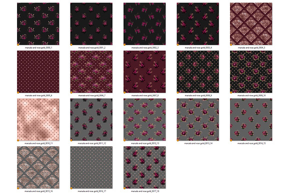 Marsala & Rose Gold Digital Paper in Patterns - product preview 2