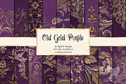 Old Gold Purple Digital Paper