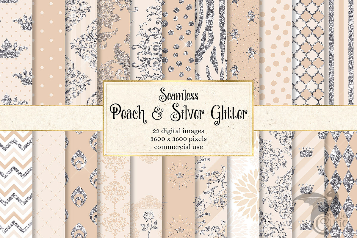 Peach and Silver Glitter Patterns in Patterns - product preview 8