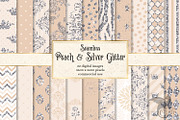 Peach and Silver Glitter Patterns