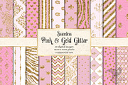 Pink & Gold Glitter Digital Paper