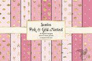 Pink & Gold Nautical Digital Paper