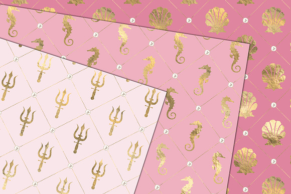 Pink & Gold Nautical Digital Paper in Patterns - product preview 1
