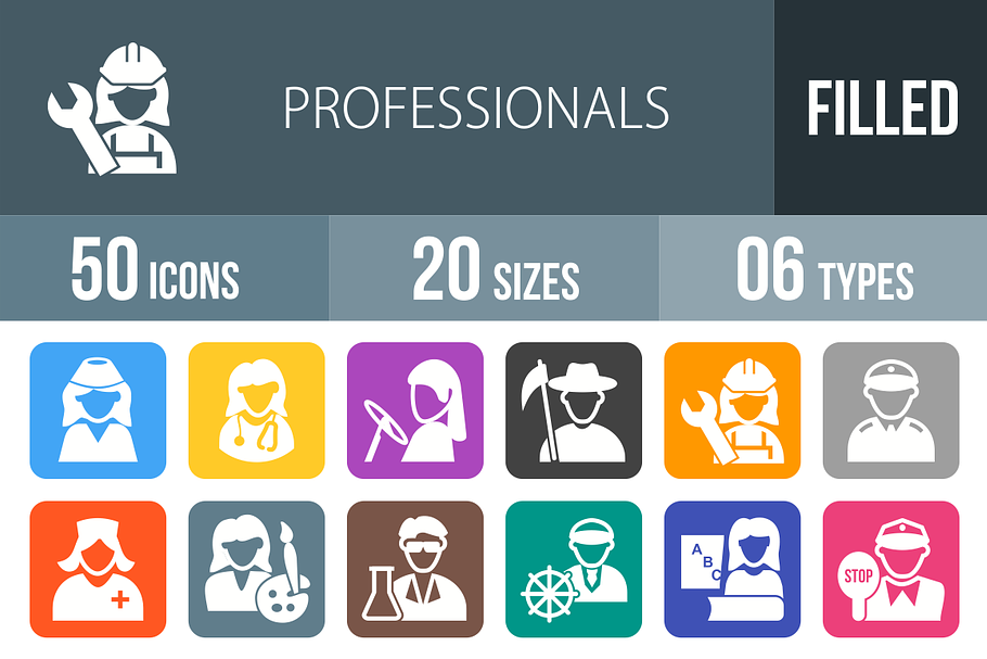 50 Professionals Flat Round Corner in Graphics - product preview 8