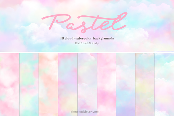 Pastel Watercolor Cloud backgrounds