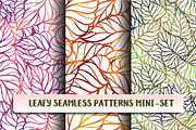 Leafy seamless patterns mini-set