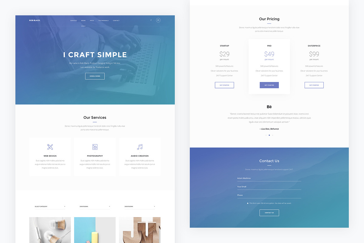 Onepage — Portfolio HTML Template in HTML/CSS Themes - product preview 8