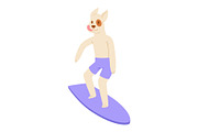 Surf vector dog animal surfer