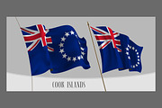 Set of Cook islands flags vector