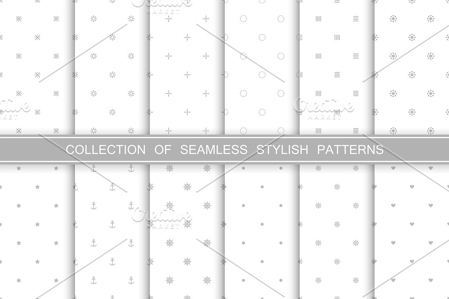 Cute seamless minimalistic patterns in Patterns - product preview 8