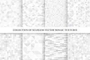 Vector gray seamless mosaic patterns