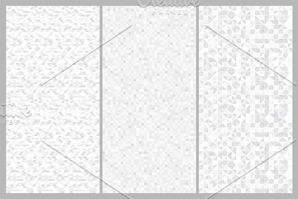 Vector gray seamless mosaic patterns in Patterns - product preview 4