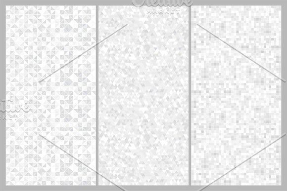 Vector gray seamless mosaic patterns in Patterns - product preview 6