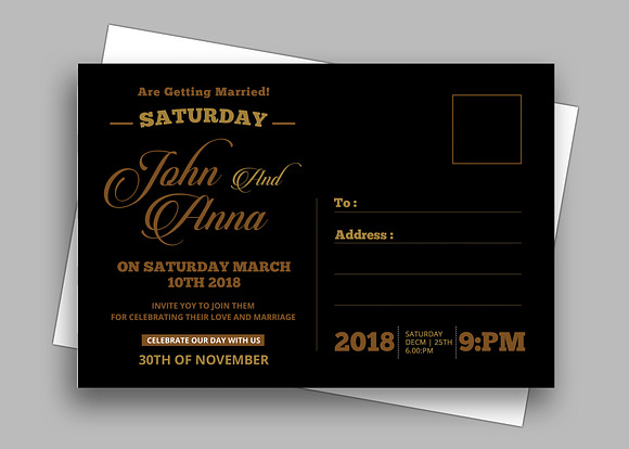 Wedding Invitation in Card Templates - product preview 3