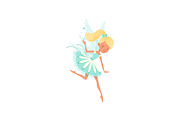 Lovely fairy in flying action