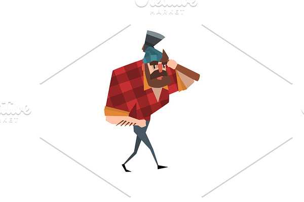 Cartoon lumberjack character