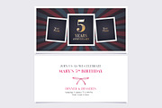 5th anniversary invitation vector