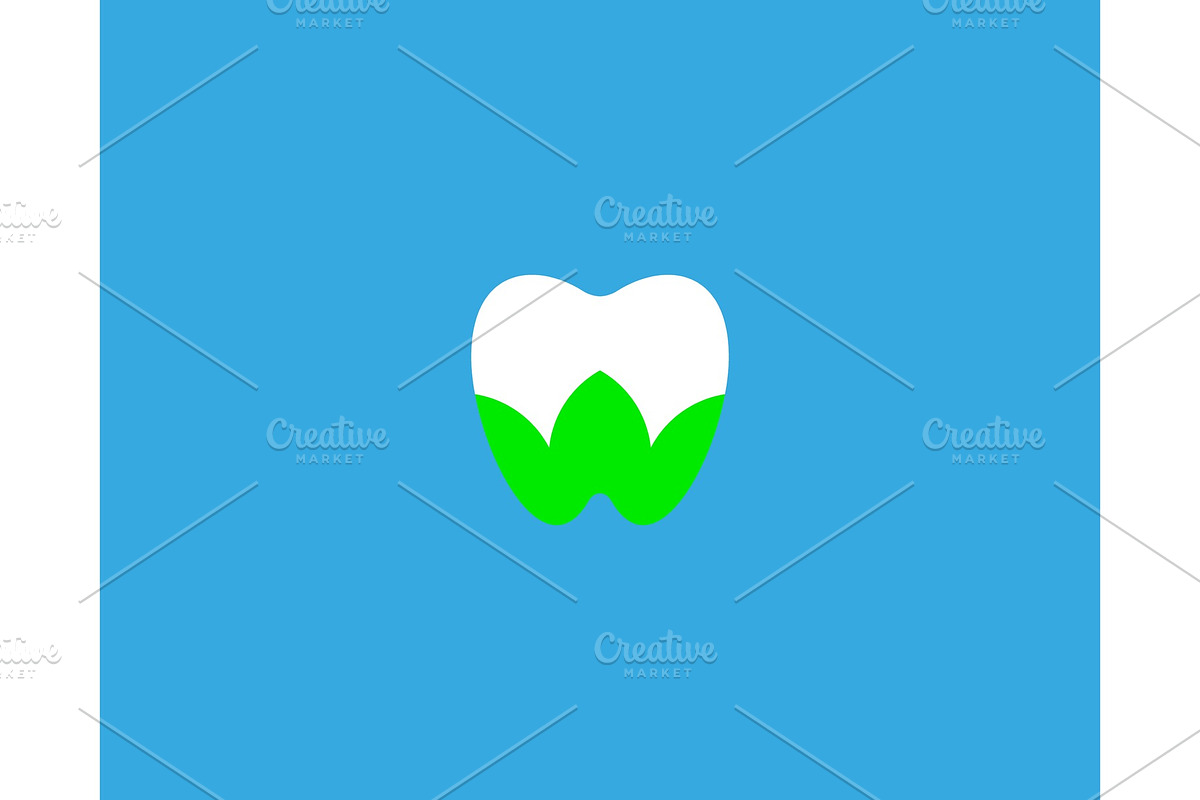 Tooth With Leaf Flower Logo Dental Creative Logo Templates