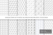 White geometric seamless 3d textures