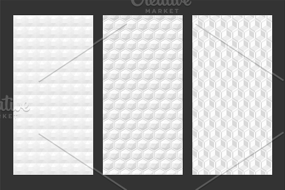 White geometric seamless 3d textures in Textures - product preview 4