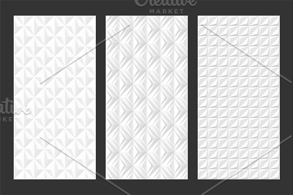 White geometric seamless 3d textures in Textures - product preview 7