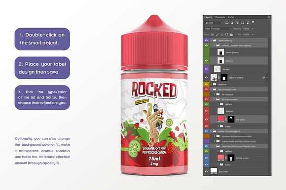 eLiquid Bottle Mockup v. 75ml-A Plus in Product Mockups - product preview 7