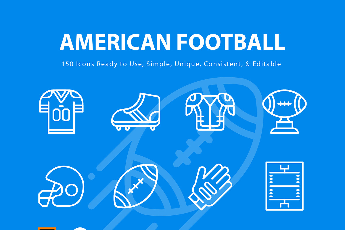 American Football Icon Set in Football Icons - product preview 8