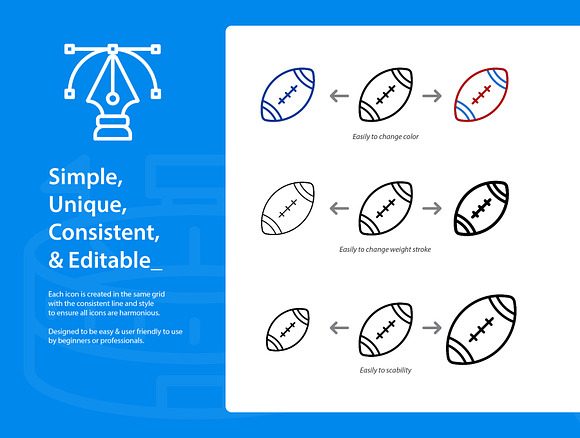 American Football Icon Set in Football Icons - product preview 2