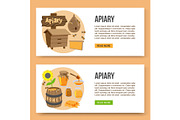 Vector poster template of apiary and